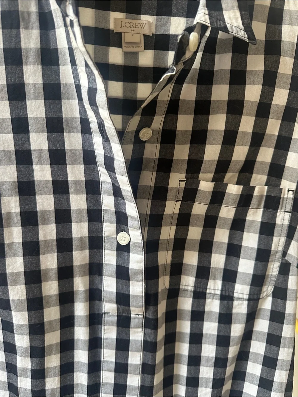J. Crew Black and White Gingham Midi Shirt Dress - Picture 4 of 10